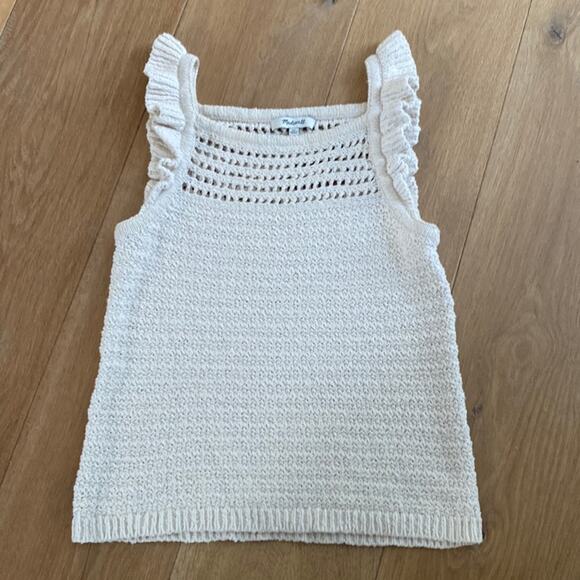 Madewell Crochet Sleeveless Ruffle Sweater XS - Picture 1 of 6